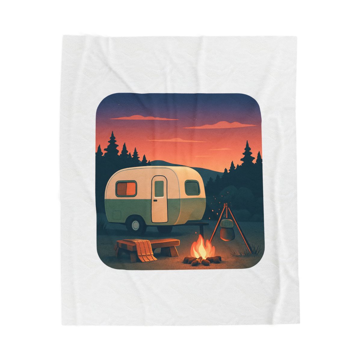 Camping Fuzzy Blanket